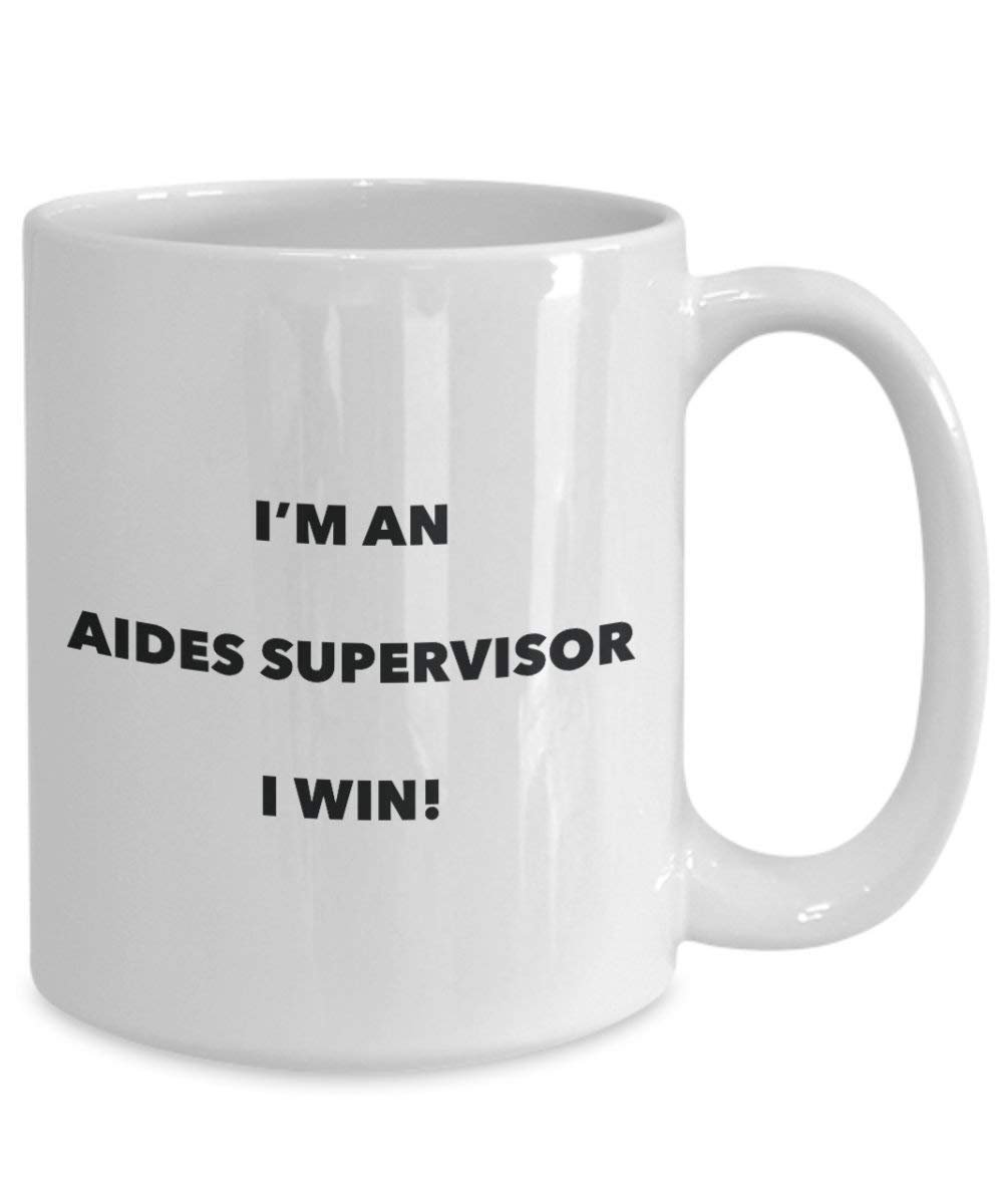 ventre plat Supervisor Mug – Je suis un ventre plat Supervisor I Win. – Funny Tasse à café – Fantaisie anniversaire Idée de Gag cadeaux de Noël 15oz blanc