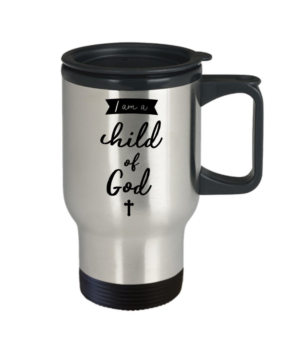 Christianing Mugs - Christening Travel Mug - I'm a Child of God - Funny Tea Hot Cocoa Coffee Mug - Novelty Birthday Gift Idea