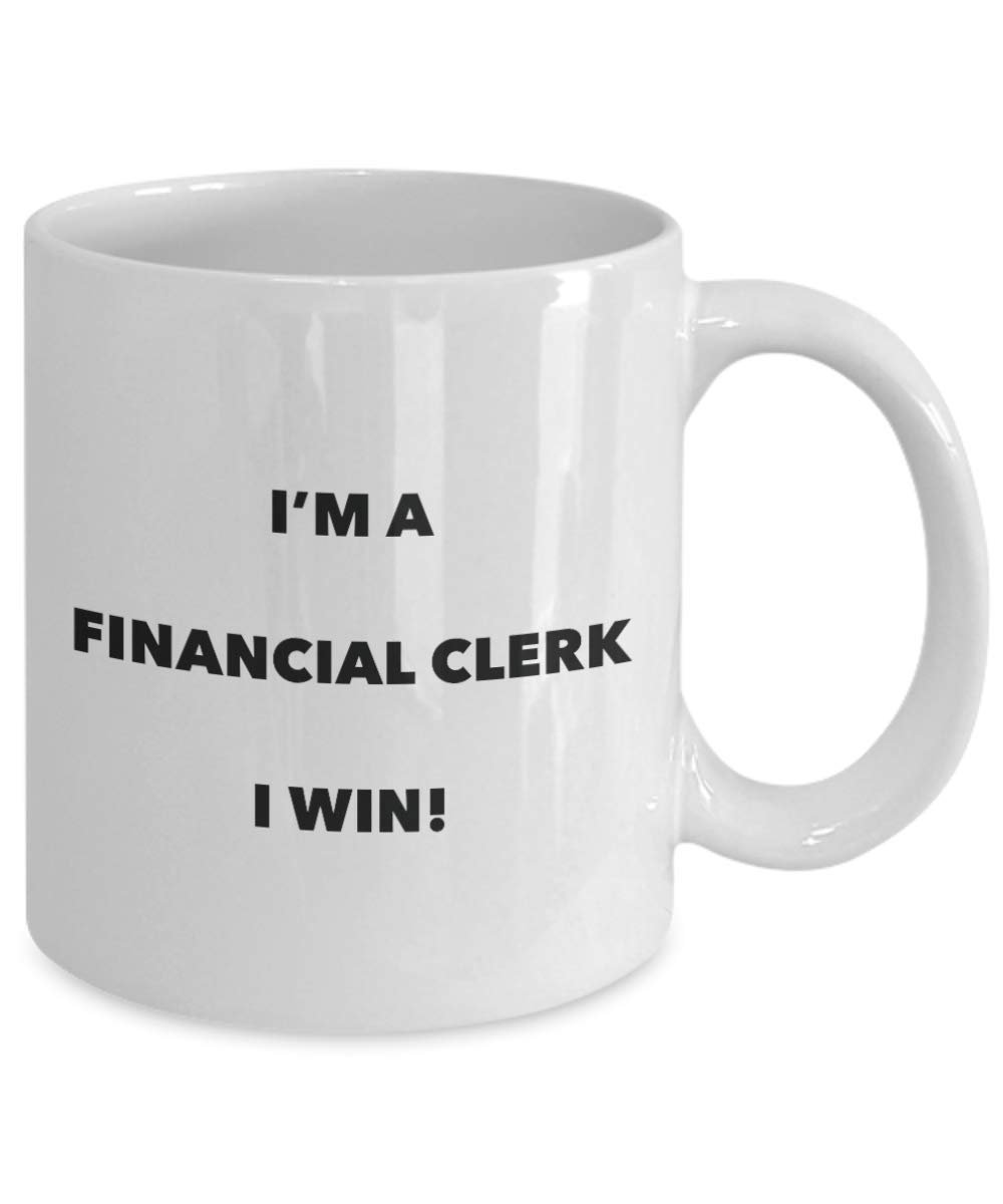 I' m A finanziario Clerk mug i Win – Funny Coffee Cup – novelty Birthday Christmas GAG regalo idea 15oz Infradito colorati estivi, con finte perline