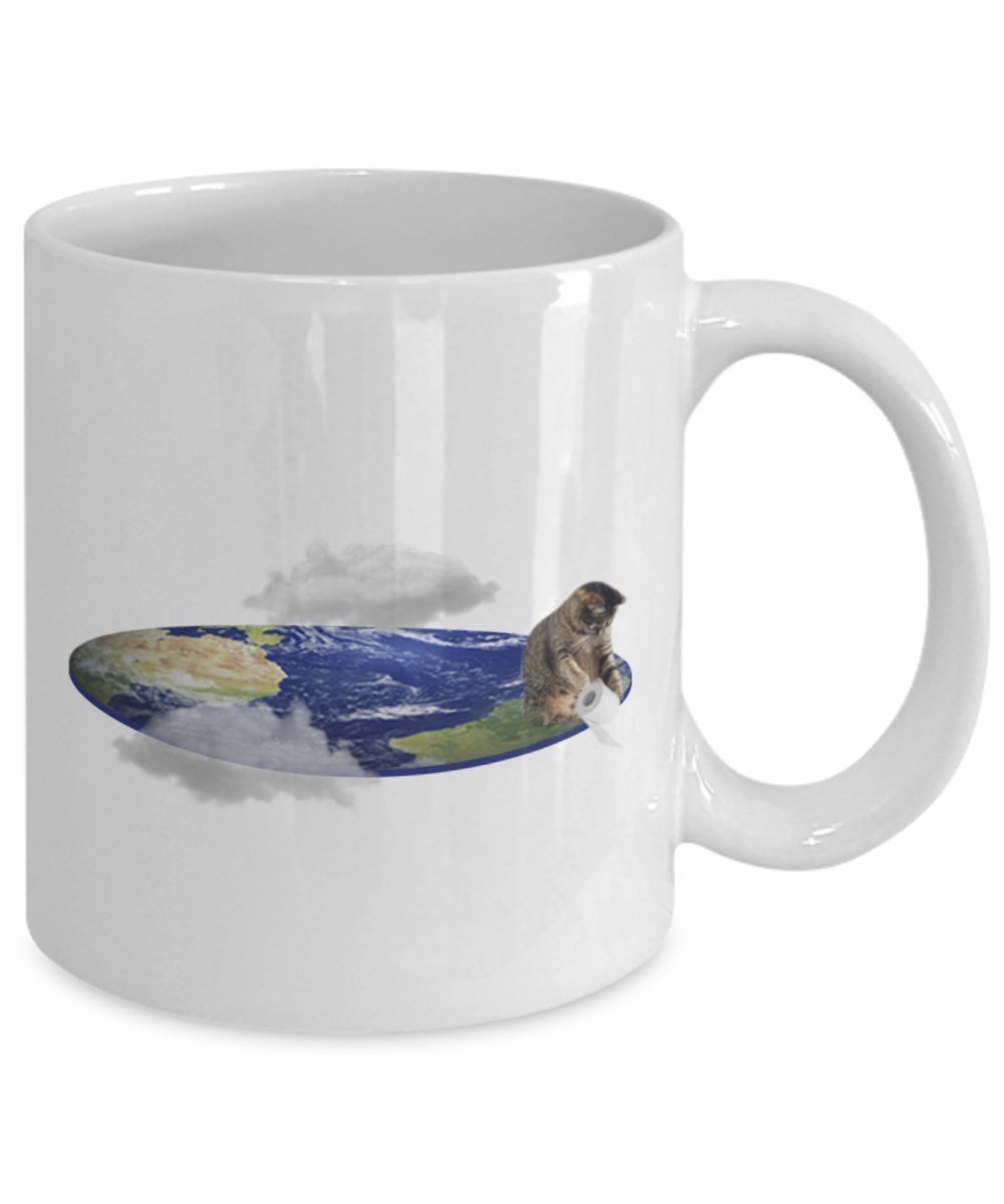 Tasse mit Aufschrift"If The Earth Was Flat Cats Would Have, Flat Earth Cat, Cat Flat Earth"