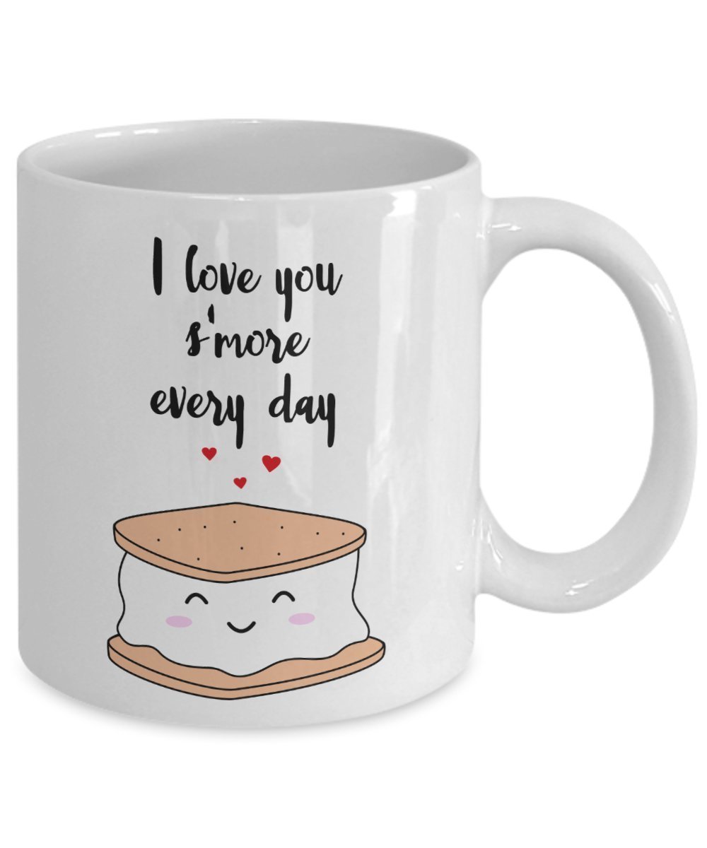 Kaffeetasse mit Aufschrift"I Love You Smore" – Lustige Teetasse für heiße Kakao – Neuheit Geburtstag Weihnachten Jahrestag Gag Geschenkidee