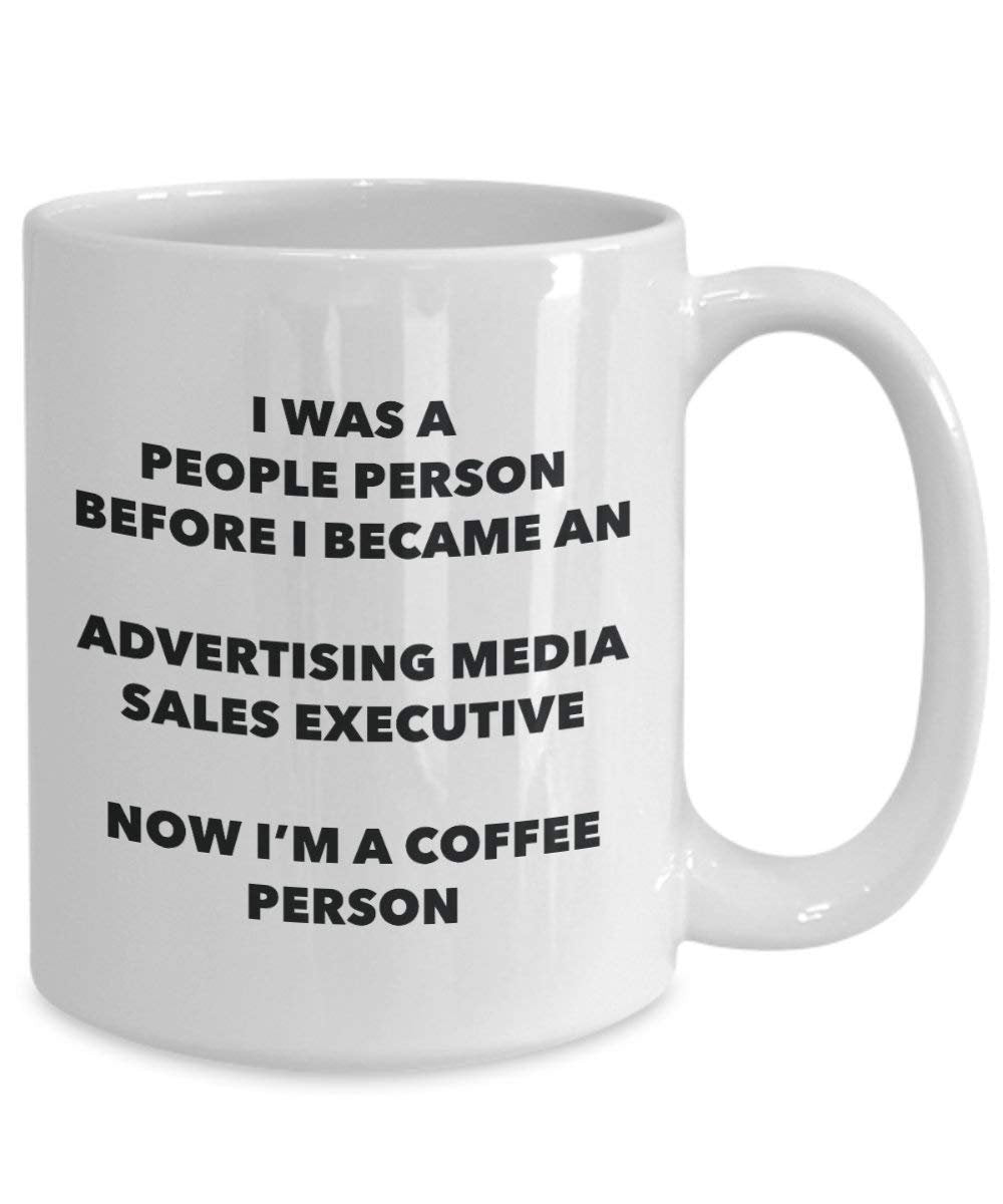 Werbung Media Sales Executive Kaffee Person Tasse – Funny Tee Kakao-Tasse – Geburtstag Weihnachten Kaffee Lover Cute Gag Geschenke Idee