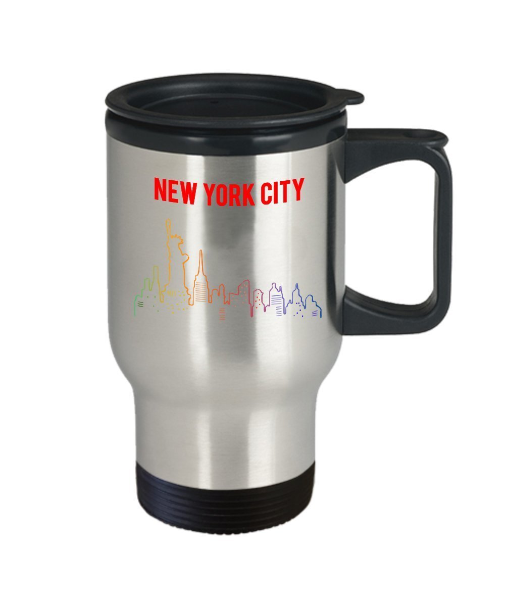 New York City Travel Mug - Funny Tea Hot Cocoa Coffee Cup - Novelty Birthday Christmas Anniversary Gag Gifts Idea