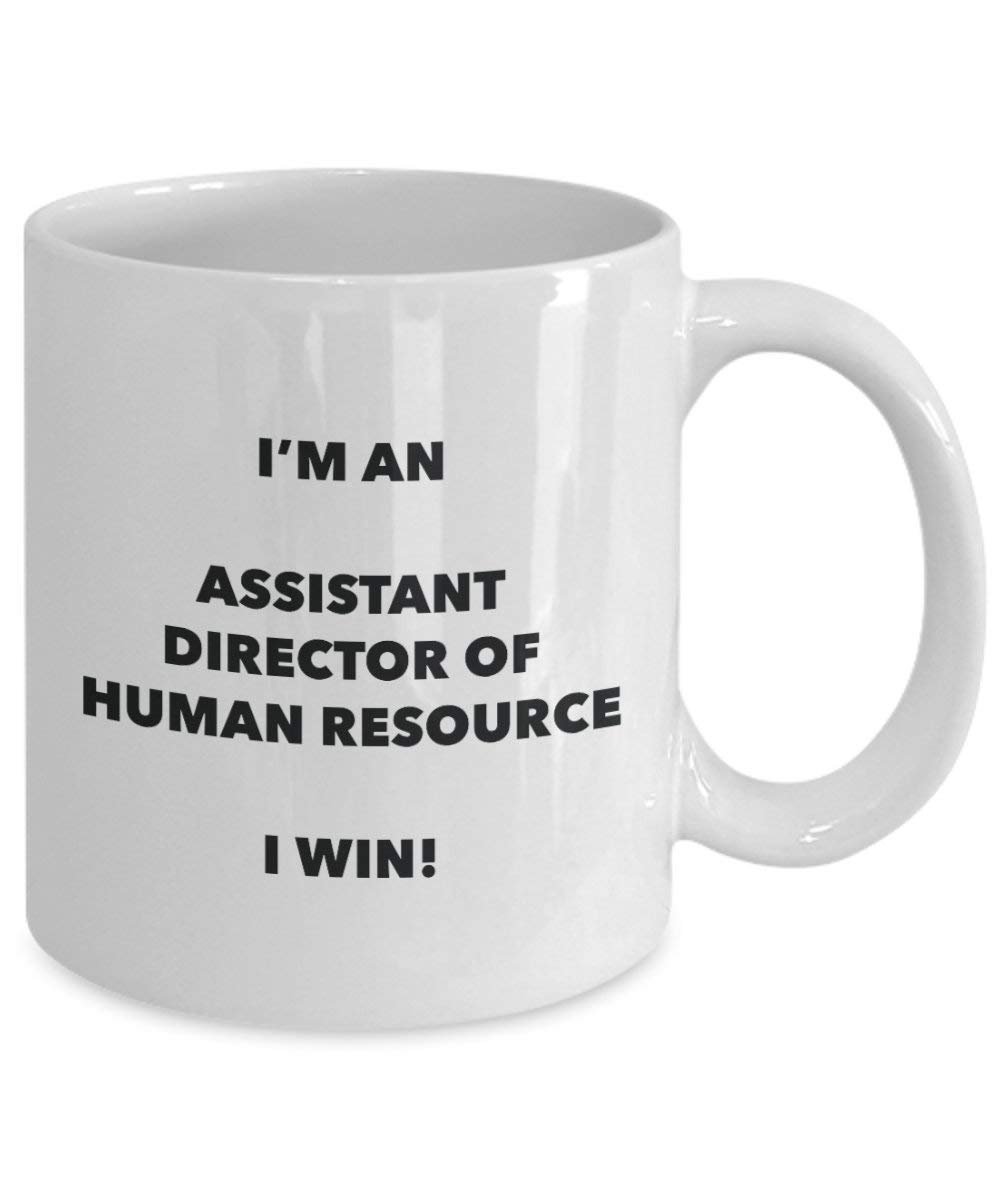 I' m An assistente direttore di risorse umane tazza i Win. – Funny Coffee Cup – Birthday Christmas GAG regalo idea 15oz Infradito colorati estivi, con finte perline