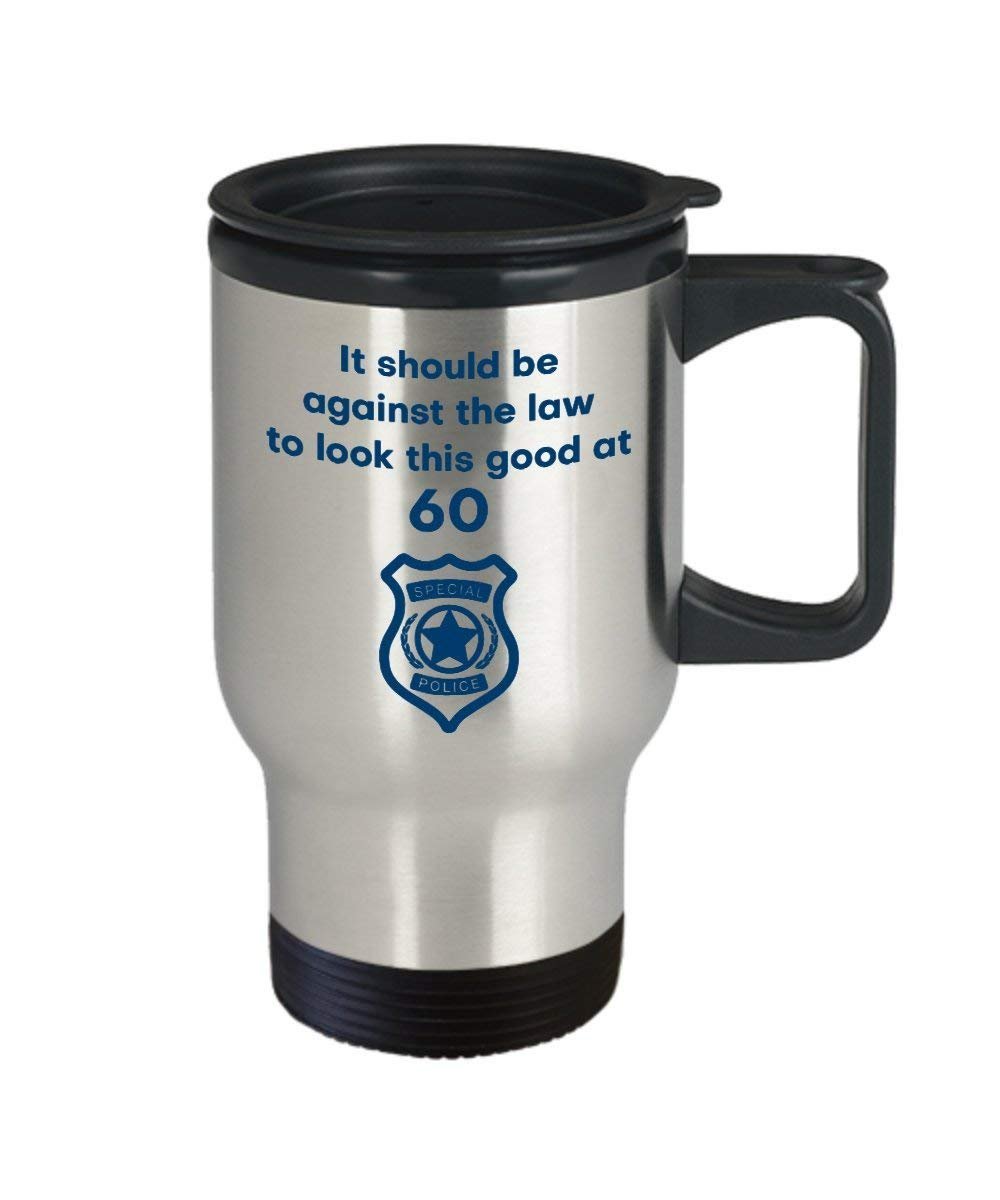 Tazza di caffè per un uomo che diventa 60 Travel mug- Funny Tea Hot Cocoa isolato tumbler – Novità compleanno Natale anniversario GAG regalo idea
