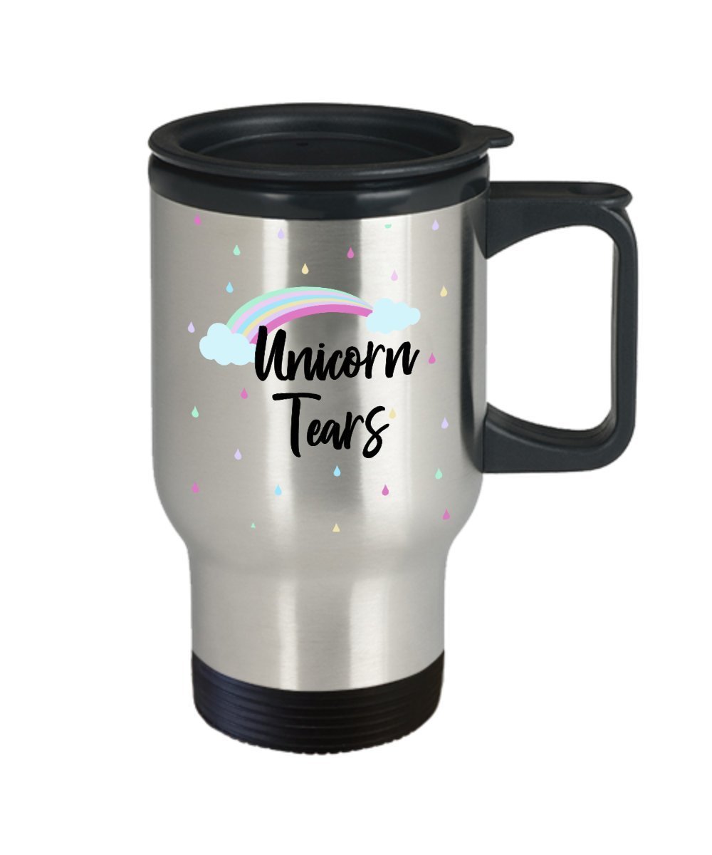 Unicorn Tears Travel Mug - Funny Tea Hot Cocoa Coffee Cup - Novelty Birthday Christmas Anniversary Gag Gifts Idea