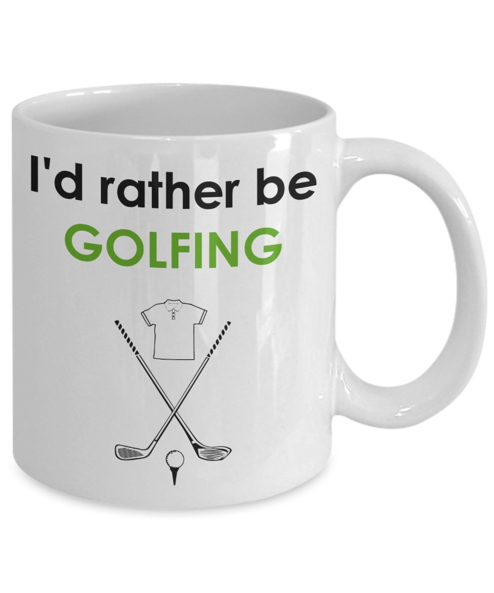 I’d Rather Be Golfing Mug - Funny Tea Hot Cocoa Coffee Cup - Novelty Birthday Christmas Anniversary Gag Gifts Idea