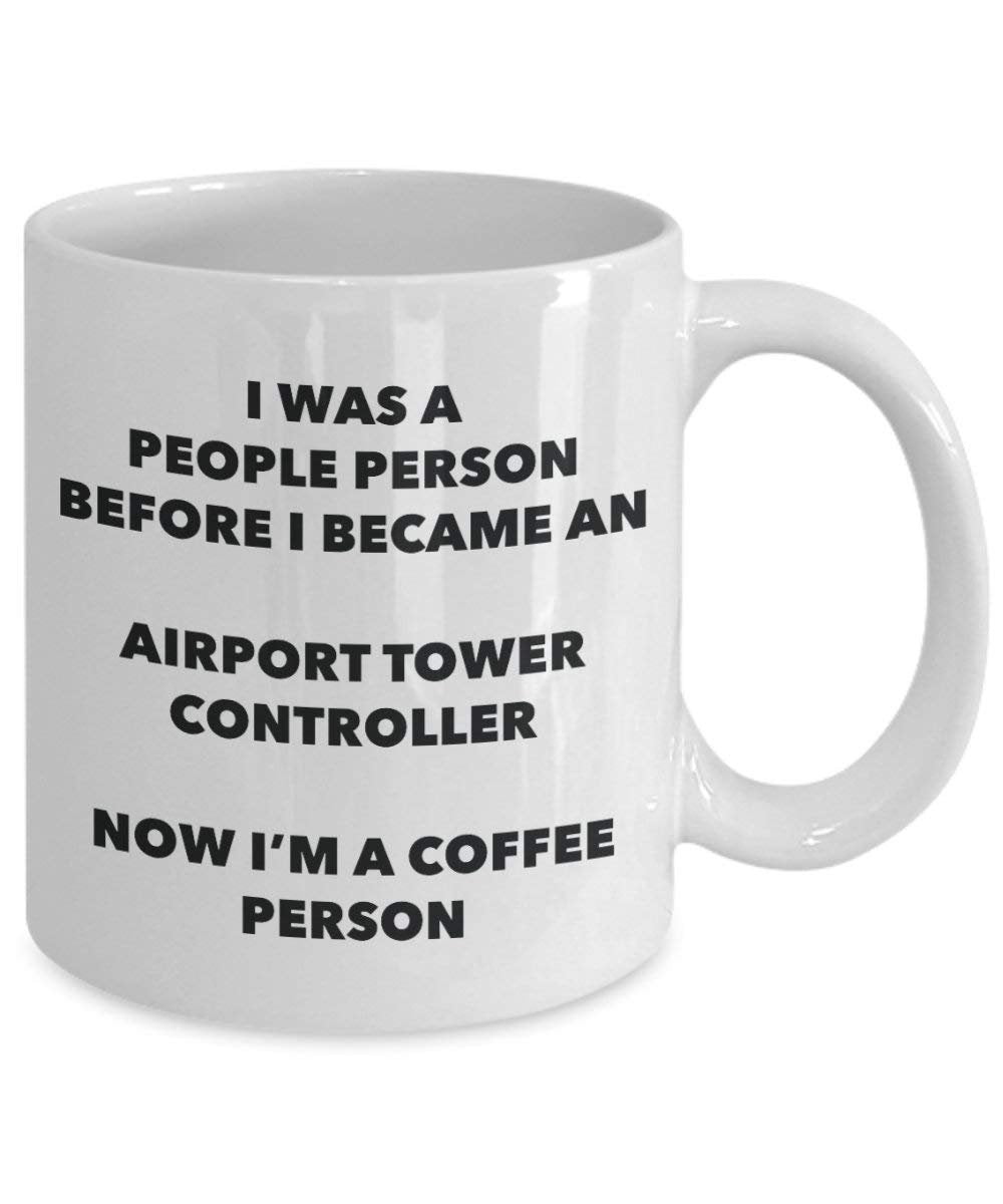 aéroport Tour contrôleur personne à café Mug Tasse à thé de cacao – rigolo – Anniversaire de Noël amateur de café mignon Gag Gifts Idée 15oz blanc
