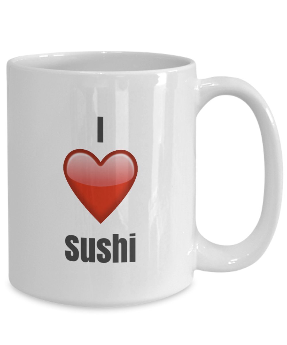I Love Sushi Unique Mug à café en céramique cadeaux Idée 15oz blanc