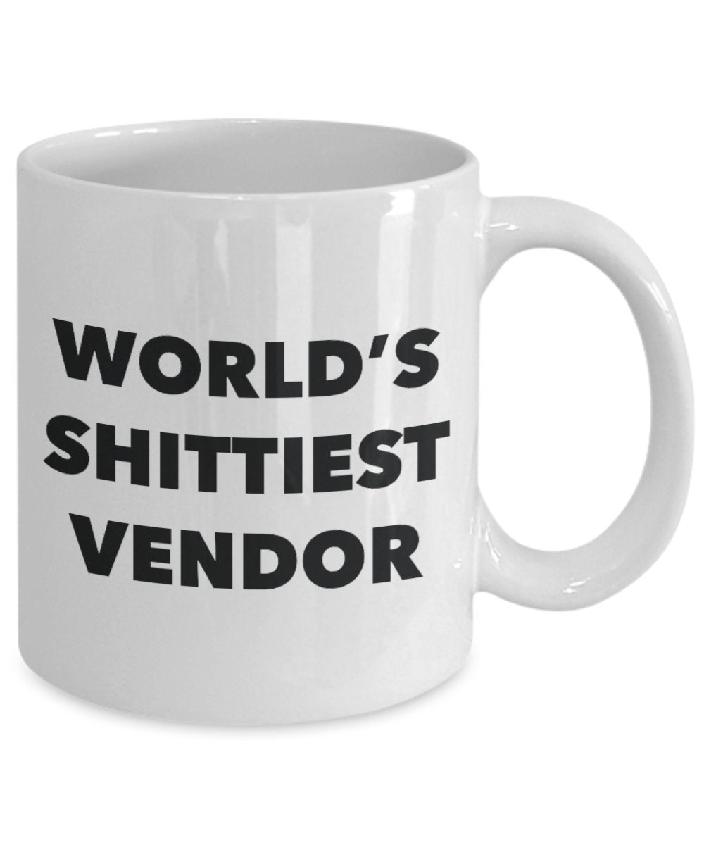 Vendor Coffee Mug - World's Shittiest Vendor - Gifts for Vendor - Funny Novelty Birthday Present Idea - Can Add To Gift Bag Basket Box Set