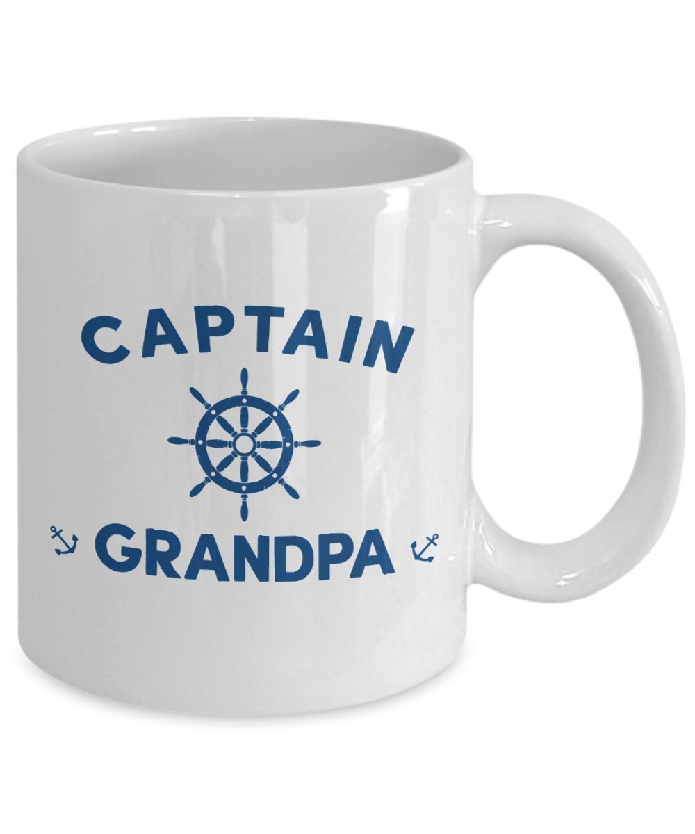 Captain Grandpa Mug - Funny Tea Hot Cocoa Coffee Cup - Novelty Birthday Christmas Anniversary Gag Gifts Idea