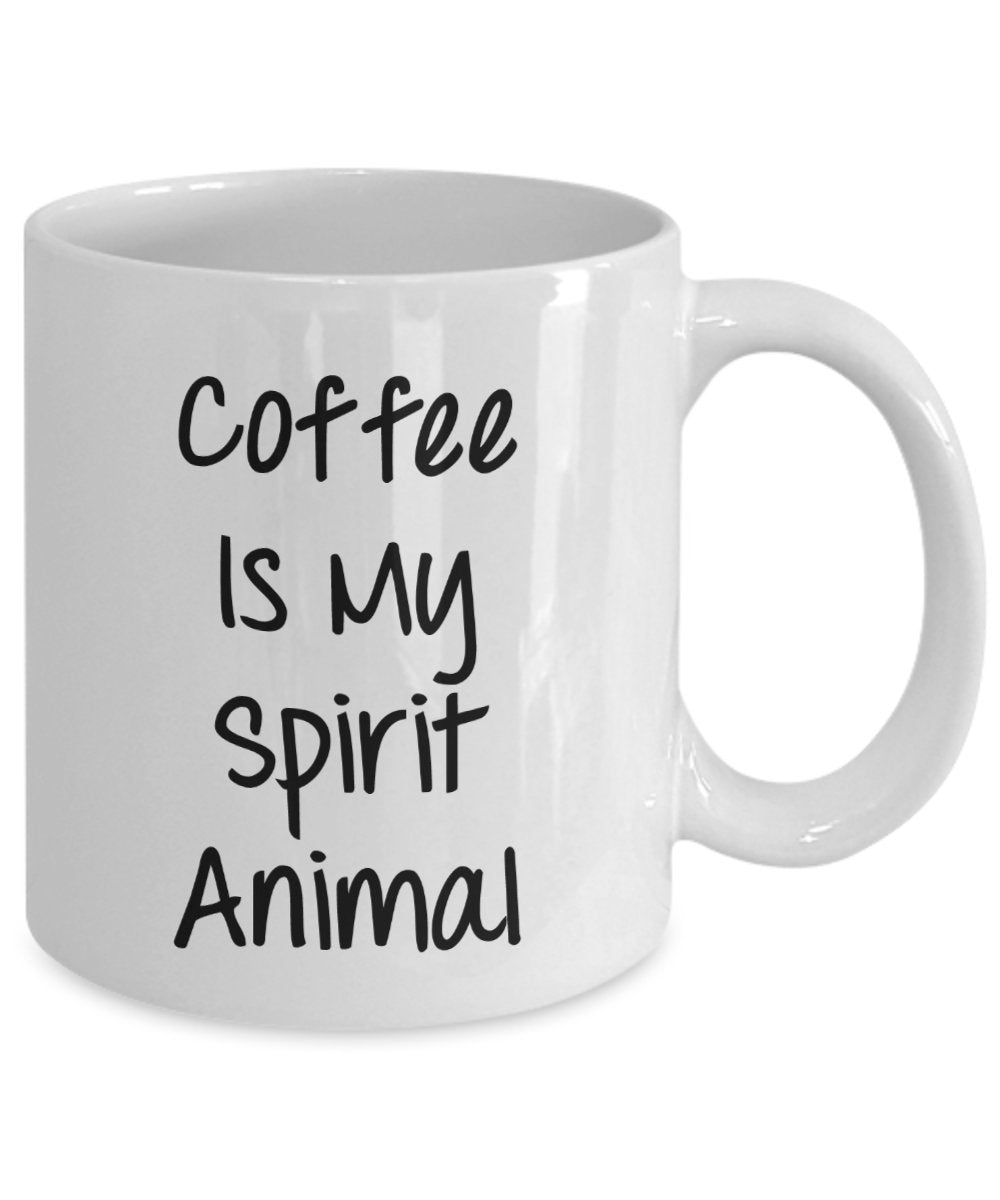 Kaffeebecher mit Tiermotiv"Coffee Is My Spirit", Geschenkidee für Damen, lustig, für Tee und Kakao