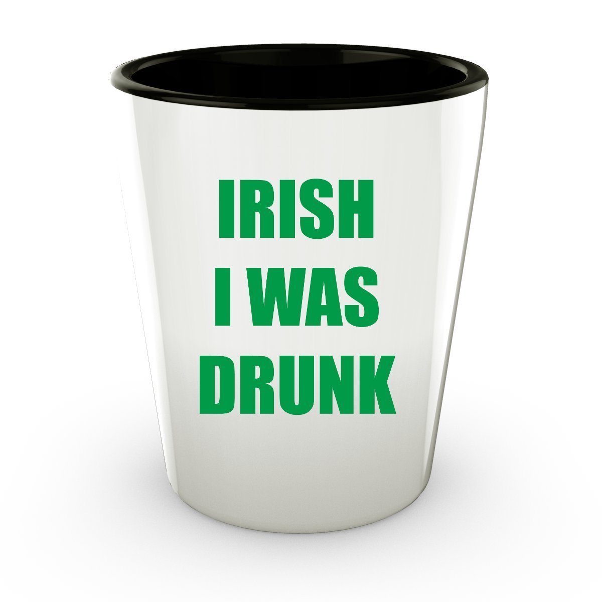 St. Patrick’s Days Shot Glasses - I Wish I Was Drunk - Four Leaf Clover - Leprechaun - Pot of Gold - Funny Irish Ceramic Cups - (Pot of Gold Rainbow)