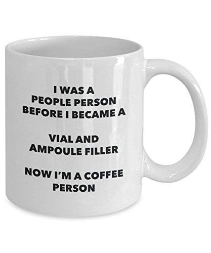 begleitet und Ampulle Filler Kaffee Person Tasse – Funny Tee Kakao-Tasse – Geburtstag Weihnachten Kaffee Lover Cute Gag Geschenke Idee