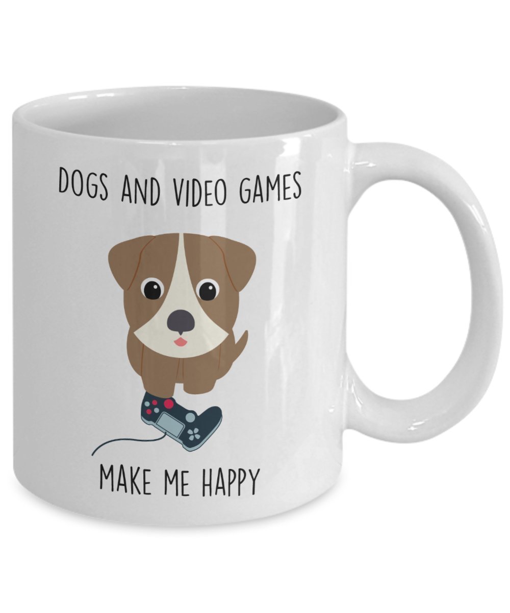 Tasse mit Videospiel-Liebhabern – Hund Liebhaber, Gamer-Geschenke – Lustige Tee, heiße Kakao, Kaffeetasse – Neuheit Geburtstag Weihnachten Jahrestag Gag Geschenk Idee