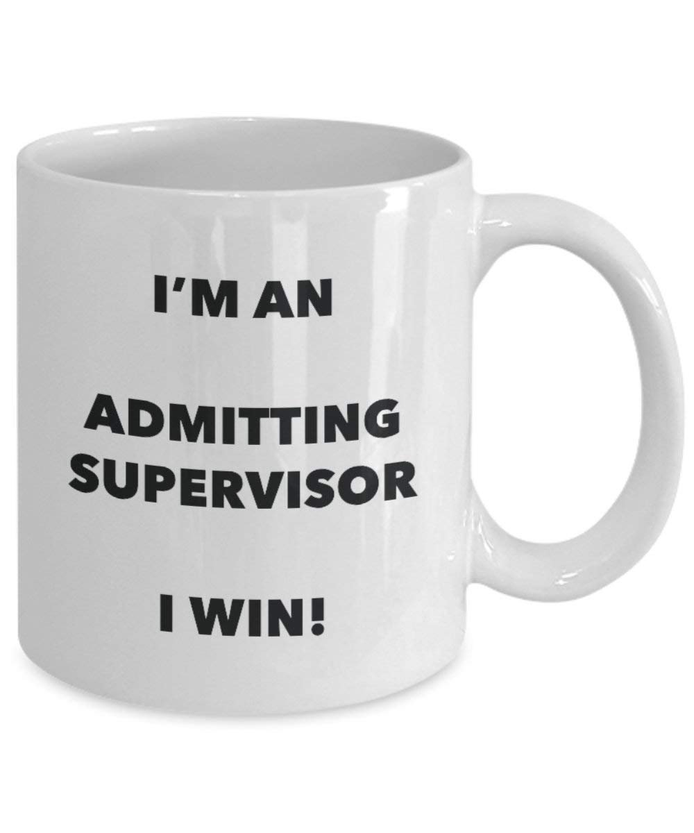 Aufnahme Supervisor Tasse – Ich bin ein Aufnahme Supervisor I Win. – Funny Kaffeetasse – Neuheit Geburtstag Weihnachten Gag Geschenke Idee 15oz weiß