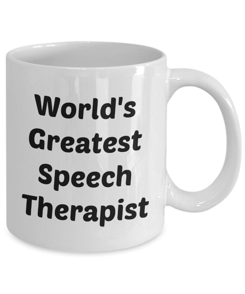 Tasse mit Aufschrift „World's Greatest Speech Therapeut“, lustige Teetasse, Kakao, Kaffeetasse, Geschenkidee zum Geburtstag