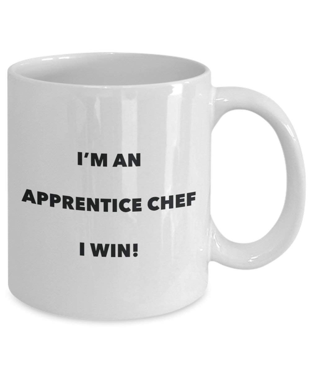 Kaffeebecher"Apprentice Chef I win!" Lustige Kaffeetasse – Neuheit Geburtstag Weihnachten Gag Geschenk Idee 15oz weiß