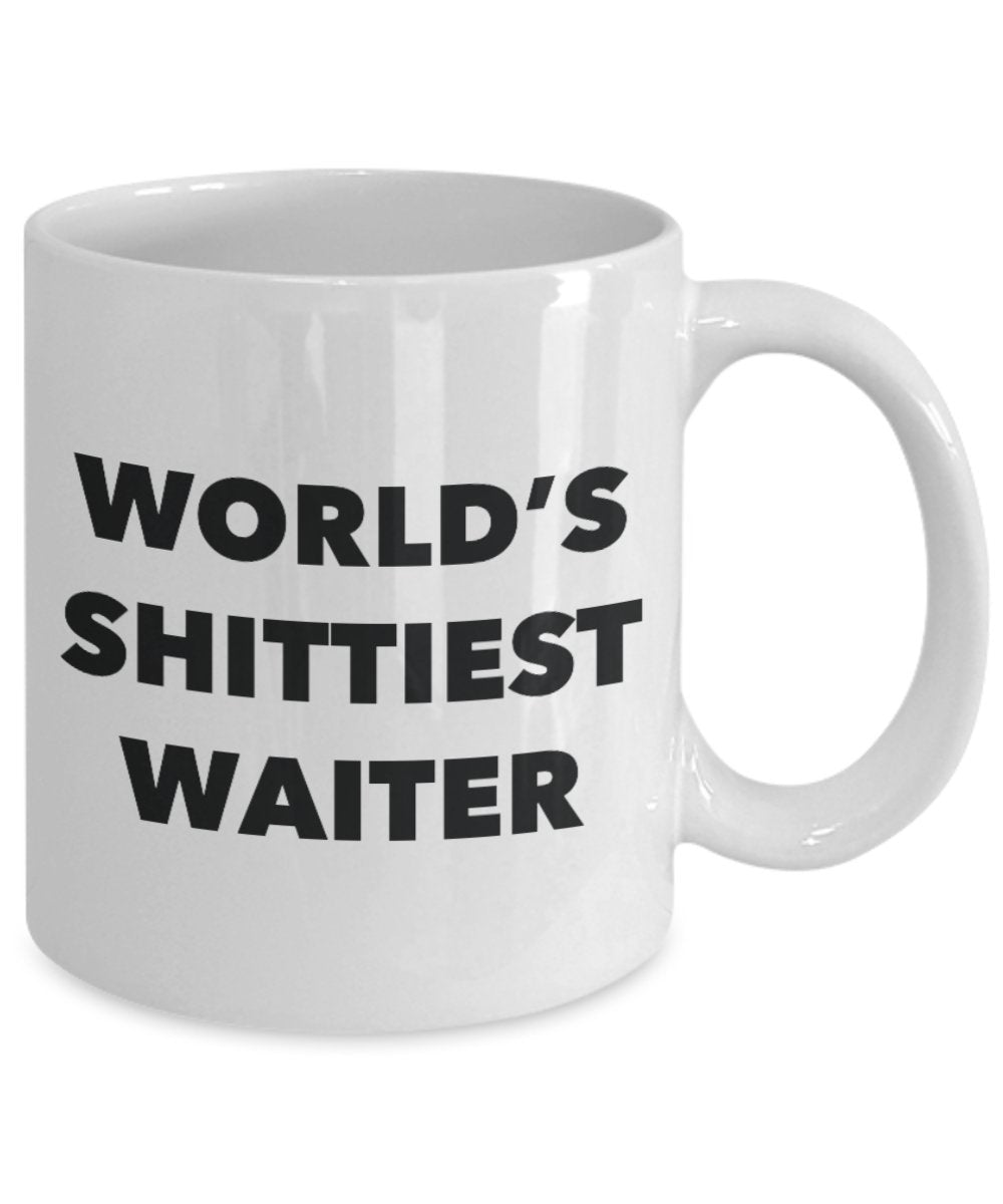 Waiter Coffee Mug - World's Shittiest Waiter - Gifts for Waiter - Funny Novelty Birthday Present Idea - Can Add To Gift Bag Basket Box Set