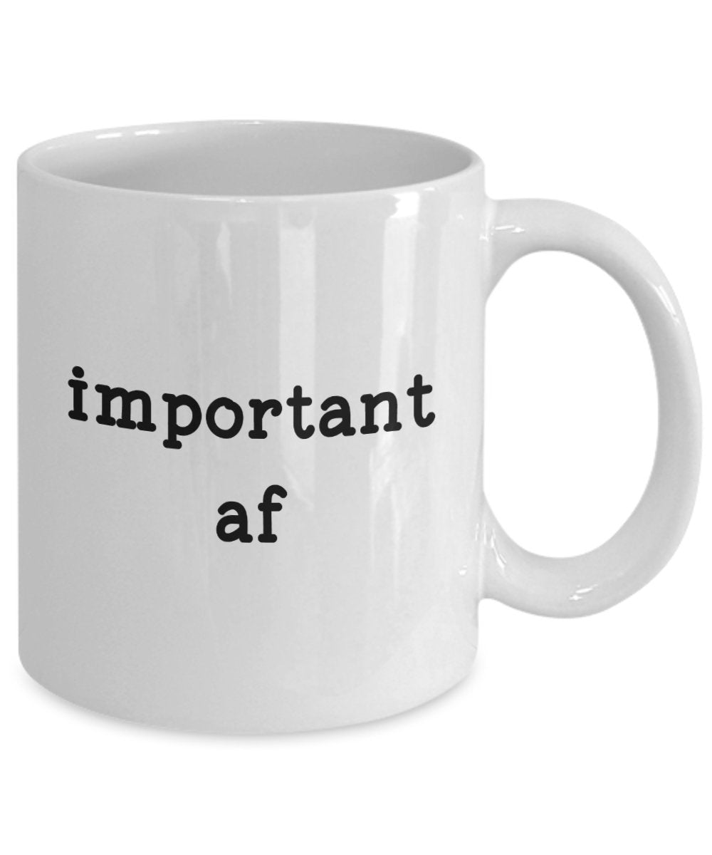 Important af Mug - Funny Tea Hot Cocoa Coffee Cup - Novelty Birthday Gift Idea
