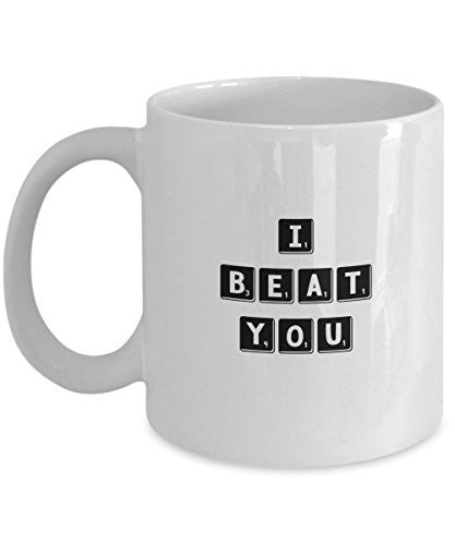 Competitive Board Game Player Gifts - I Beat You - Unique Ceramic Gift Idea -Funny Game Player gift