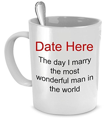 Engagement Gifts - Personalized Wedding Date Mug - Gifts For Fiance