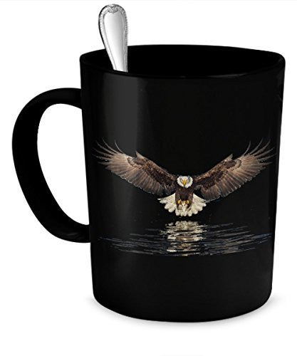 Eagle Coffee Mug - Eagle Flying Black Mug- Eagle Gifts- Eagle Travel Mug - 11 Oz Ceramic Mug