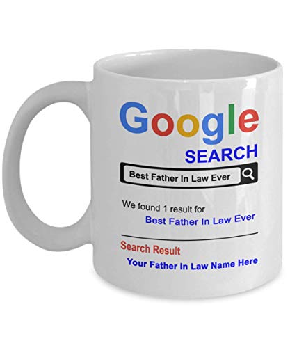 Personalized Father In Law Mug - Best Father In Law Ever Coffee Cup - Personalized Father's day Gifts - Gift for Father In Law - Thank you gifts for Christmas Birthday