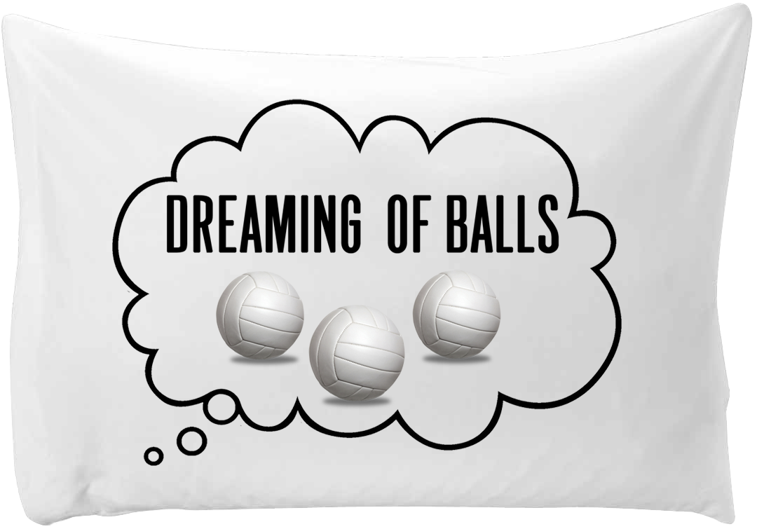 Dreaming of (volley) balls - hand printed pillow case