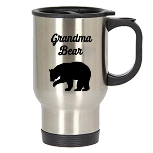 Grandma Bear Travel Mug - Funny Tea Hot Cocoa Insulated Tumbler - Novelty Birthday Christmas Anniversary Gag Gifts Idea