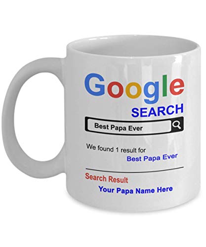 Personalized Papa Mug - Best Papa Ever Coffee Cup - Customized Name Papa Gifts - Gift for Papa - Thank you Basket gifts for Christmas Birthday Anniversary