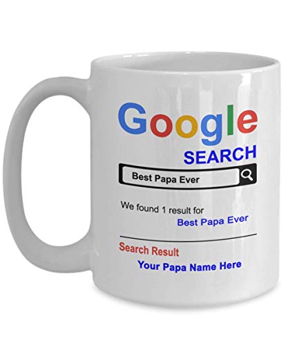 Personalized Papa Mug - Best Papa Ever Coffee Cup - Customized Name Papa Gifts - Gift for Papa - Thank you Basket gifts for Christmas Birthday Anniversary