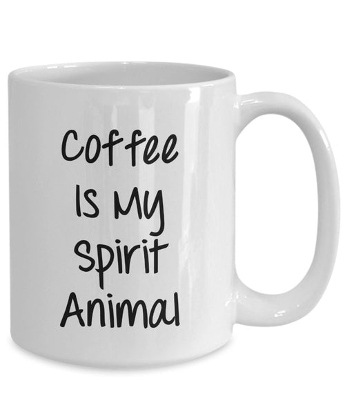 Kaffeebecher mit Tiermotiv"Coffee Is My Spirit", Geschenkidee für Damen, lustig, für Tee und Kakao