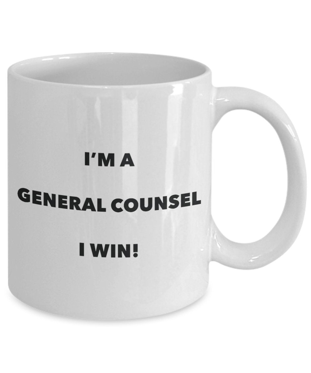 Lustige Kaffeetasse mit Aufschrift „I'm a General Counsel I win“, Geschenkidee für Geburtstag, Weihnachten, Gag