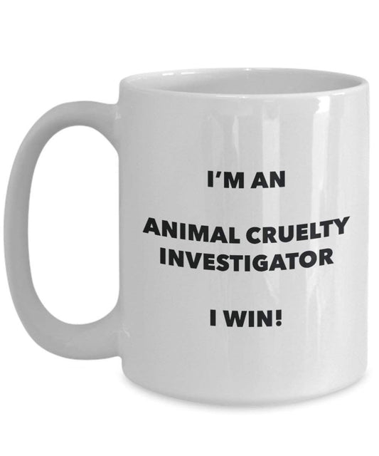 Animal Cruelty Investigator Mug – Je suis un Animal Cruelty Investigator I Win. – Funny Tasse à café – Fantaisie anniversaire Idée de Gag cadeaux de Noël 15oz blanc