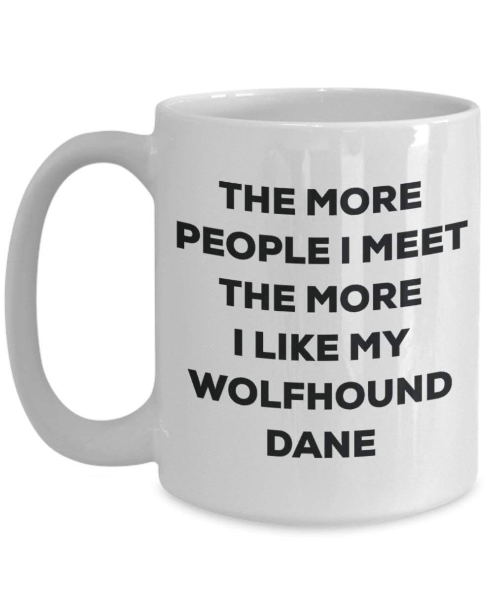 The more people i meet the more i Like My Wolfhound Dane mug – Funny Coffee Cup – Christmas Dog Lover cute GAG regalo idea 15oz Infradito colorati estivi, con finte perline