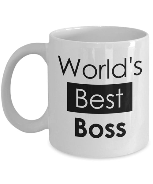 World’s Best Boss Mug - Funny Tea Hot Cocoa Coffee Cup - Novelty Birthday Christmas Anniversary Gag Gifts Idea