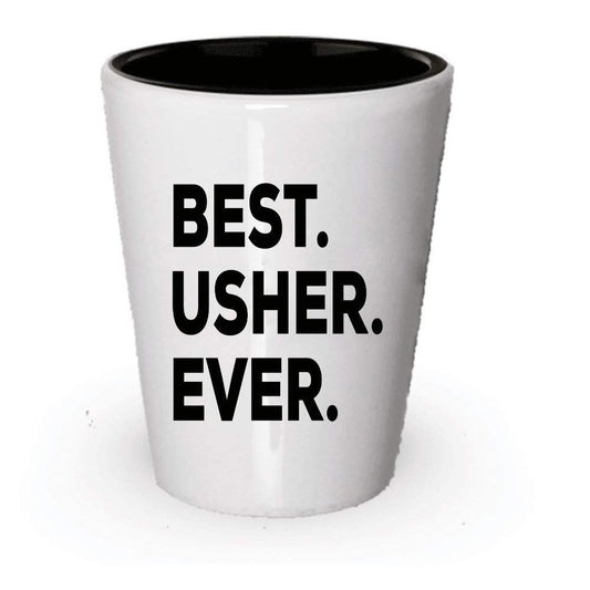 Usher Shot Glass - Best Usher Ever - Usher Gifts For Kids Church Wedding Men - Thank You - Inexpensive Under $20 Or Add To Gift Bag Basket Box Set - Funny Cool Novelty Idea (1)