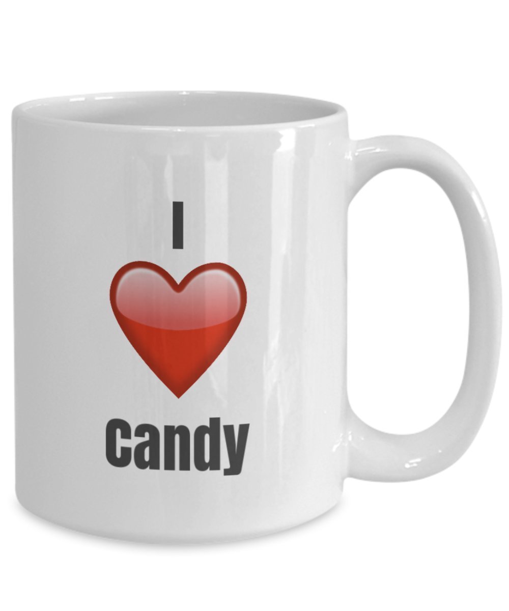 Keramik-Kaffeetasse"I Love Candy", Geschenkidee