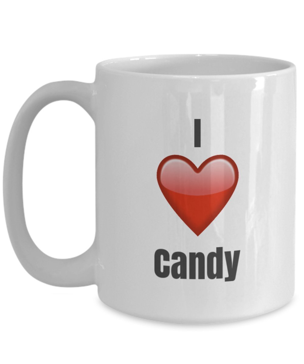 Keramik-Kaffeetasse"I Love Candy", Geschenkidee