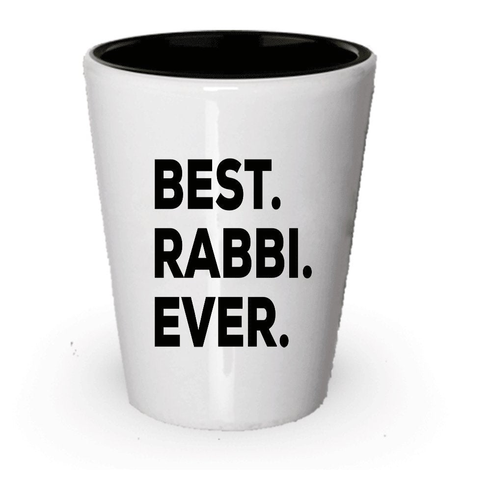 Rabbi Gifts - Gift For Rabbis - Best Rabbi Ever Shot Glass - Novelty Gift Idea - Resident Advisor - Funny - For A Gift Novelty Idea - Add To Gift Bag Basket Box Set - Birthday or Christmas Present (6)