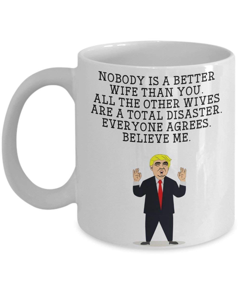 Funny Frau Trump Head Becher – Donald Trump Kaffeetasse – Neuheit Geschenkidee Frau Gag Idee Präsident