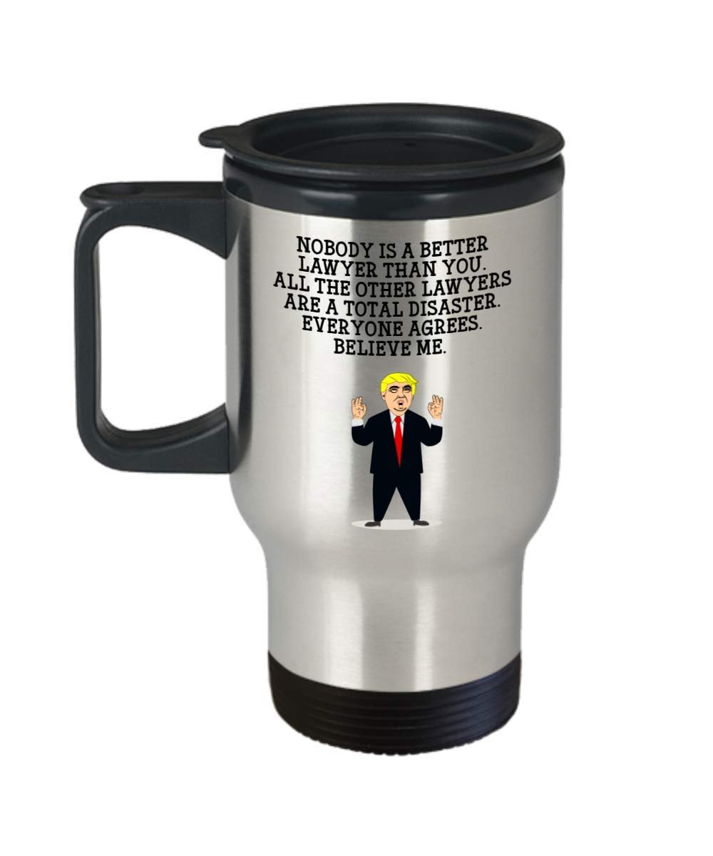 Funny Lawyer Trump Head Travel Mug - Donald Trump Insulated Tumbler - Lawyer Gifts Idea