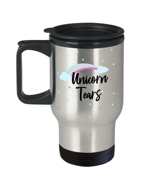 Unicorn Tears Travel Mug - Funny Tea Hot Cocoa Coffee Cup - Novelty Birthday Christmas Anniversary Gag Gifts Idea