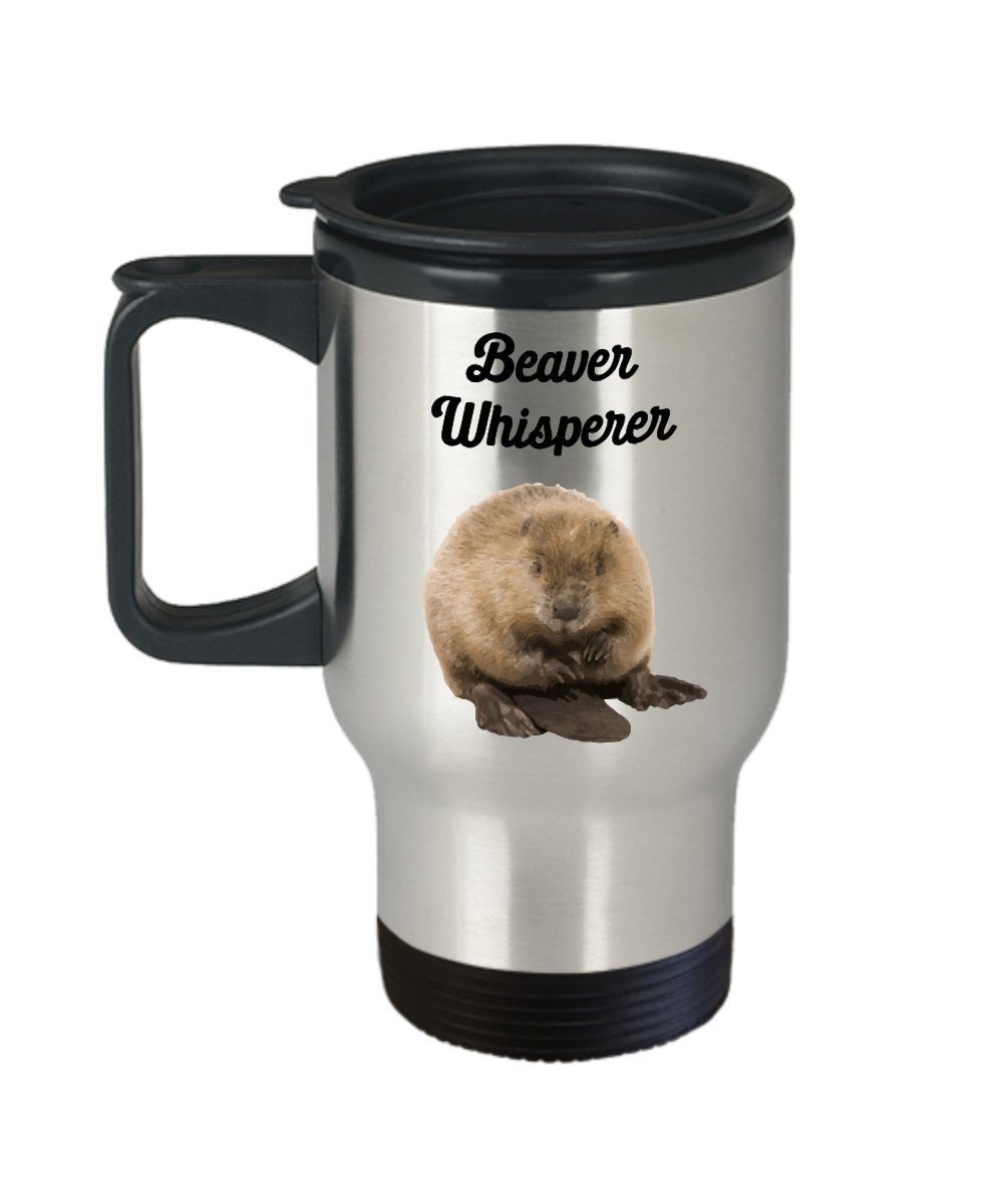Beaver Whisperer Travel Mug - Funny Tea Hot Cocoa Coffee Insulated Tumbler Cup - Novelty Birthday Christmas Gag Gifts Idea