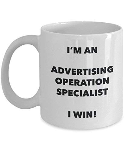 Werbung Specialist Tasse – Ich bin ein Werbung Bedienung Specialist I Win. – Funny Kaffeetasse – Neuheit Geburtstag Weihnachten Gag Geschenke Idee