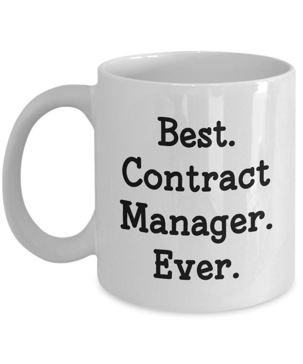 Thermobecher mit Aufschrift „Best Contract-Manager“ – Lustige Teetasse für heiße Kaffee, Kakaotasse – Neuheit Geburtstag Weihnachten Jahrestag Gag Geschenkidee