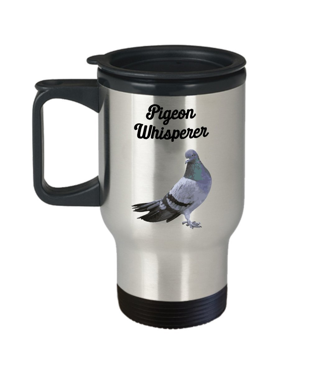 Pigeon Whisperer Travel Mug - Funny Tea Hot Cocoa Coffee Insulated Tumbler Cup - Novelty Birthday Christmas Gag Gifts Idea