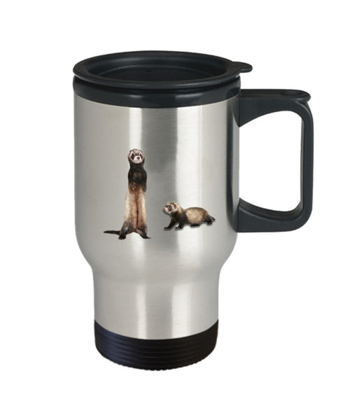 Ferret Travel Mug - Funny Tea Hot Cocoa Coffee Insulated Tumbler Cup - Novelty Birthday Christmas Gag Gifts Idea