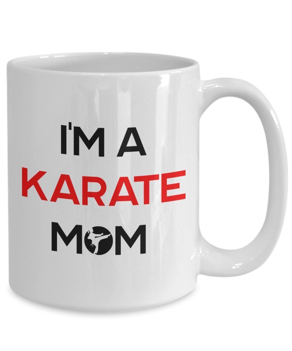 Karate Mom Mug - Funny Tea Hot Cocoa Coffee Cup - Novelty Birthday Christmas Anniversary Gag Gifts Idea